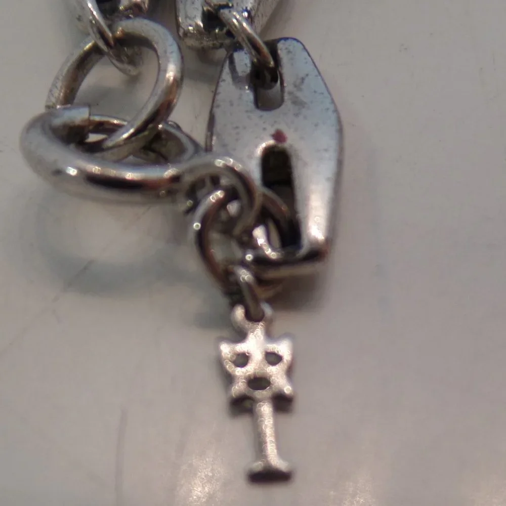 Silvertone Large Link 34" Necklace Double Wrap - Picture 10 of 12